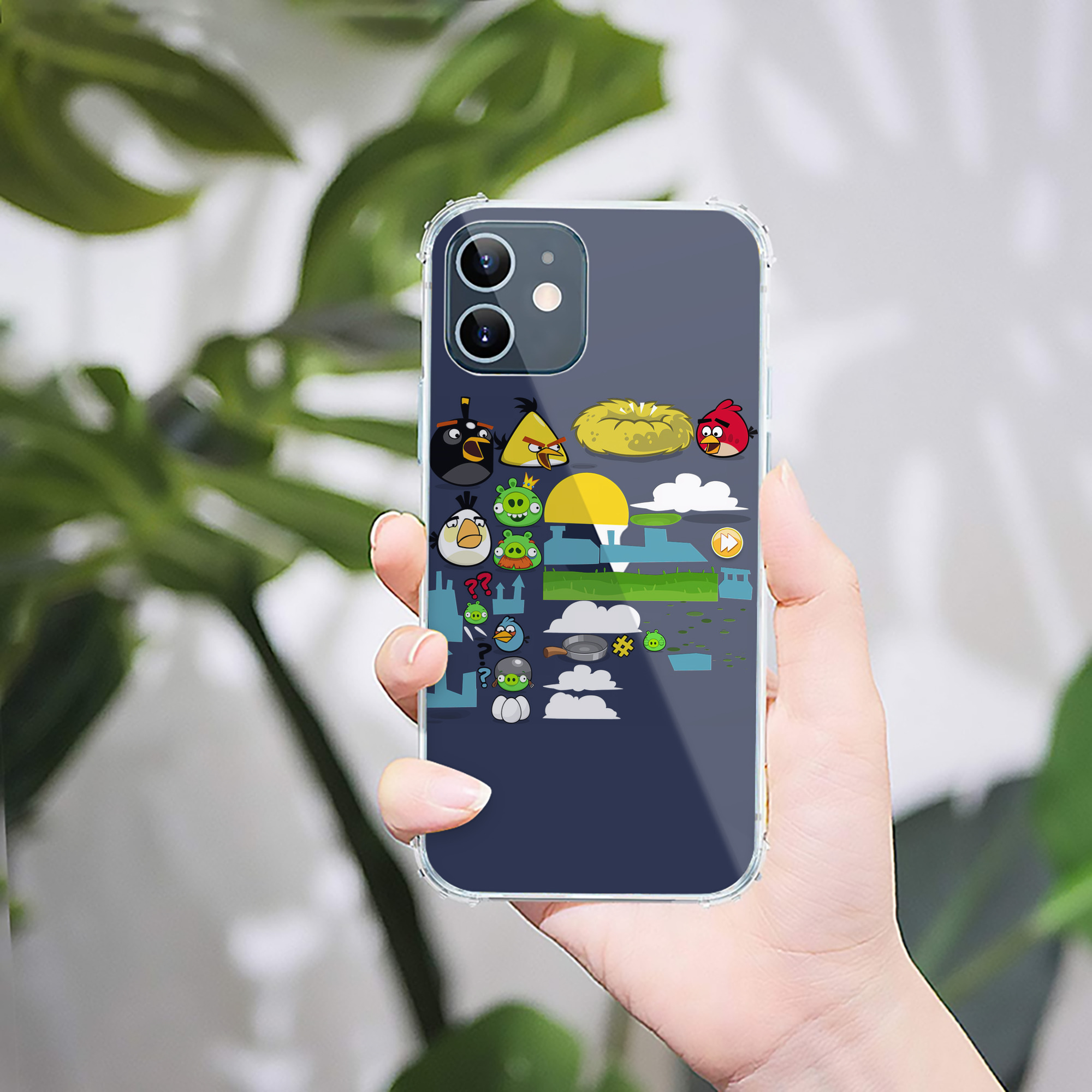 （画像用） Angry Birds アングリーバード 【iPhone 12シリーズ対応】透明スマホケース（クリアソフトケース）